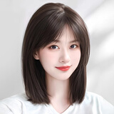 千丝雅假发全头套女自然蓬松减龄初恋锁骨发递针无痕隐形真发短发假发套 双递针【摩卡棕】40cm 中发 气质中分款