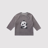 巴厘小猪亲子装一家三口T恤母女款父子全家福服装家庭装春秋 太空灰(宝宝款) 90