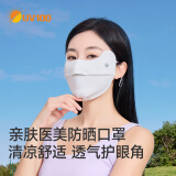 UV100台湾冰丝防晒口罩男女春夏季防紫外线透气护眼角面罩25537极简灰