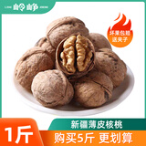 岭峥新疆阿克苏薄皮核桃孕妇新货薄壳 核桃 新疆特产坚果生核桃