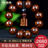 檀尊【标杆级满鬼脸对鬼眼】20mm海南黄花梨手串男佛珠文玩木孤品T16 编号：H1279