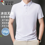 啄木鸟（TUCANO）短袖T恤男夏季无痕冰丝翻领POLO衫透气速干时尚上衣男装 白色XL