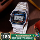 卡西欧（CASIO）手表复古小方块 时尚休闲小方表防水运动学生表 初高中生考试表 A168WA-1W