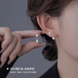 伊黛儿925银耳钉女2025年新款耳环耳饰精致通勤日常水钻饰品520礼物 925银爆闪耳钉E3843