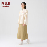 无印良品（MUJI）女式 法兰绒 抽褶罩衫 美拉德风纯棉衬衫 女士衬衣内搭冬季款 原色 M 160/84A