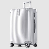 昕辰行李箱拉杆箱小型男大容量密码旅行万向轮登机皮子女学生 直角拉链款-银色 22英寸 （可托运）