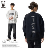 HIPANDA卫衣男春夏2025重磅休闲宽松圆领套头长袖T男士打底衫黑色L