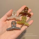 茵纯【4个装】4CM果冻色半透明小抓夹半扎发小号鲨鱼夹甜美交叉碎发夹 4CM抓夹4个颜色随机TS53