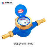 创新者旋翼式数字水表自来水家用水表出租房宁波丝扣湿式水表4分止回阀 铜罩铜接头（卧式） DN15/4分