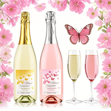 蒙纳斯德礼品甜白起泡酒气泡甜型葡萄酒高颜值女士酒葡萄酒婚礼喜酒 荔枝味+水蜜桃味+香槟杯*2