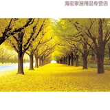 施恩德山水墙画海报大纸墙纸山水画壁画现代客厅家居装饰花开富贵 遍地黄金 100*150