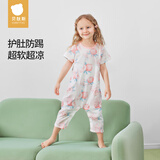 贝肽斯儿童连体睡衣夏季薄款2026新款纯棉男女宝宝短袖连身家居服
