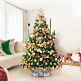 婚恋倾城圣诞树1.5米圣诞节装饰品金咖加密豪华家用商场平安夜彩灯布置