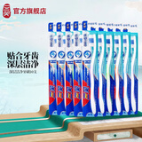 三笑软毛牙刷深层洁净牙刷组合装中硬毛礼盒装送礼清洁牙渍 弧形波浪形 10支