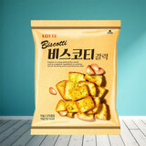 乐天 （LOTTE）非油炸蒜香味烤面包片70g袋装休闲酥脆韩国进口零食烤馍片
