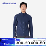 迪卡侬（DECATHLON）保暖户外抓绒衣外套男女运动宽松秋摇粒绒外套冲锋衣内胆 男款-全拉链-蓝色 L