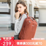 SWIZA电脑包双肩包14英寸笔记本背包大容量出差商务轻薄手提教师礼物 太妃色