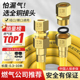 海立燃气管天然气波纹管道专用4分软管304不锈钢防爆热水器管子可拆卸 【2米配通用接头】新国标2024燃气连接管