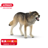 思乐（Schleich S）仿真动物模型 老虎狮子狼豹白虎猞猁小动物儿童玩具摆件新年礼物 狼14821