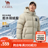 骆驼（CAMEL）【拒水羽绒】户外羽绒服鸭绒加厚羽绒衣经典时尚防风保暖运动外套 A33CR07164C，奶茶棕，男女同款 S