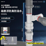 万康（MAGdrain）二楼防反水止逆阀下水道防返水溢水下水管防倒灌神器排水管止回阀 8】40/50管通用 接洗衣机+烘干机