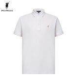 POLOWALK短袖POLO衫男夏季新款商务休闲翻领polo衫保罗上衣衣服男装 白色 L