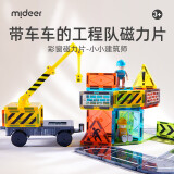 弥鹿（MiDeer）儿童玩具积木磁吸玩具拼装磁力积木彩窗磁力片-小小建造师36片