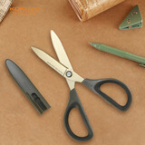 国誉(KOKUYO)SAXA飒飒剪·镀钛立体款剪刀 刀刃无缝不易黏胶 深棕色 WSG-HSPT251DS