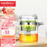 金灶（KAMJOVE）玻璃茶壶 按压式飘逸杯 茶水壶玻璃茶具 茶水分离杯泡茶器泡茶壶 TP-140搭配玻璃杯K-106【4只装】