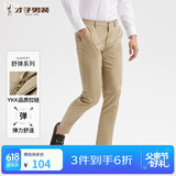 才子（TRIES）【易穿搭】男装春秋休闲裤男士简约百搭商务休闲长裤子男 浅卡色070 34 88(180/86A)