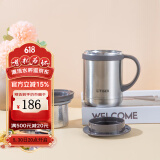 虎牌（TIGER）保温杯 办公型不锈钢真空杯茶滤网杯 水杯CWM-A035 350ml 浅灰色XC 350ml