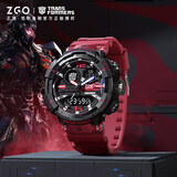 正港（ZGO）x变形金刚电子手表男学生青少年初中生高中生游泳运动手表 8981红