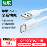 绿联适用苹果16/15充电线Type-C数据线USB-C车载CarPlay线iPhone16e/15ProMax华为荣耀安卓手机1米3A线