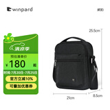 WINPARD威豹男单肩包 时尚男士手提包 休闲斜挎包男日字包潮流商务单背包 黑色B