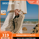 斯凯奇（Skechers）男鞋夏季商务休闲鞋季百搭时尚帆布鞋舒适复古一脚蹬66387 卡其色/KHK 41