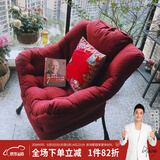 紫叶 单人沙发懒人沙发 懒人椅单人沙发椅阳台家用学生宿舍沙发 酒红(棉麻布)