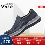 VOLO犀牛男鞋商务休闲皮鞋男士一脚蹬套脚鞋子厚底 蓝色 42 