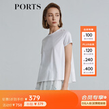 PORTS宝姿 春夏新品短袖简约上衣SL8N024WCC027 天际白 L