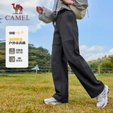 骆驼（CAMEL）加绒工装女裤秋冬季新款女装户外防风防水软壳裤子宽松运动休闲裤