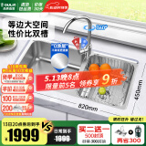 欧琳（OULIN）【国补立减15%】厨房水槽双槽304不锈钢洗菜盆双槽加厚洗碗槽双槽