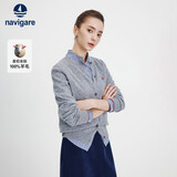 纳维凯尔意大利小帆船女针织衫全羊毛开衫毛衣外套2334092021灰M