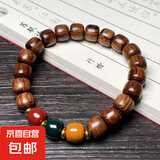 黑花梨名木手串男款手链女款佛珠手串文玩手串藏式桶珠饰品配饰 8x9mm三色老型珠手串