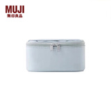 无印良品（MUJI） 聚酯纤维化妆包 收纳包便携式 小化妆包 洗漱包收纳袋 居家旅行 方型/13.5*10.5*7.5cm/水蓝色