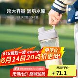 乐扣乐扣（LOCK&LOCK）大容量水杯tritan运动摇摇杯便携提手水壶男女塑料杯子800ML灰色