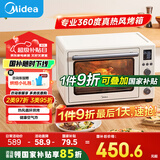 美的（Midea）【国家补贴】家用多功能风炉电烤箱40L大容量/四面搪瓷/热风循环/空气炸锅烤箱一体机PT4012W二代