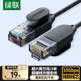 绿联超六类网线 细线款CAT6A 10Gbps万兆成品跳线 电脑/宽带/路由器/监控/光猫连接线缆3米70653