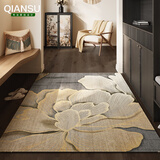 纤苏（qiansu）入户地垫比利绒轻奢简约现代风家用玄关门口客厅地毯子可裁剪定制 金域牡丹 80cm*120cm