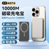 E+E直营 【可充20次】Magsafe磁吸充电宝快充超薄大容量移动电源适用于苹果iPhone安卓 10000M-钛金色【所有手机通用】 【全国当/次日达】手机通用丨售20000+