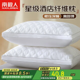 南极人抗菌枕头枕芯一对装（2只）星级酒店纤维枕颈椎枕 双人高弹枕头芯