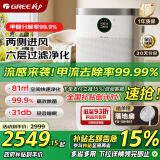 格力（GREE）空气净化器 分解除甲醛除病毒过敏原 吸毛宠物除异味粉尘家用办公室动态数显高精传感器KJ680G-A01